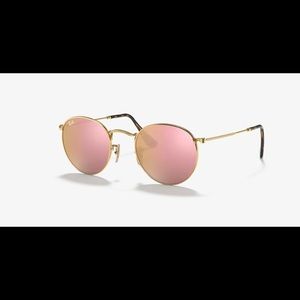 Ray Ban Flat Round Glasses -pink lenses